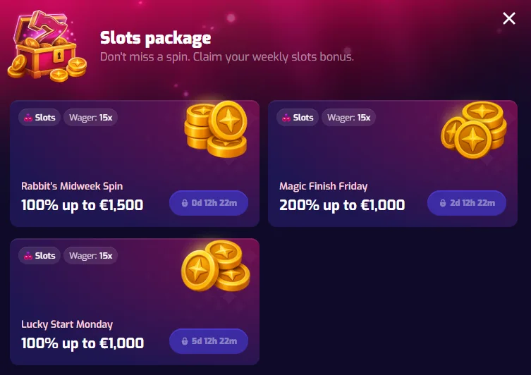 trixino casino weekly offers